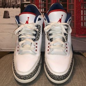 Nike Air Jordan 3 Retro OG White/Blue/Red Size 10